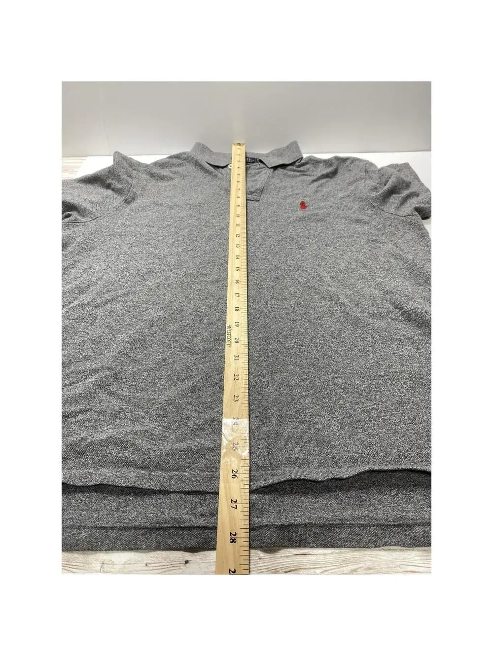 Gray Polo Ralph Lauren Men's T-Shirt Dress Top Size XL Red Horse Custom Fit Line